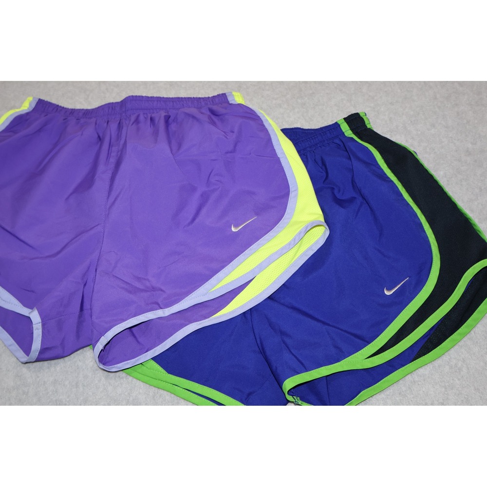Nike Lined Gym Shorts Womens Small Purple Blue Dri-Fit Workout Running Lot of 2